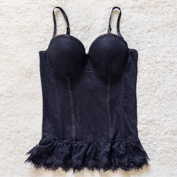 Baci Black Lace Corset Bustier 1X/2X Plus Size Lingerie - Picture 7 of 8